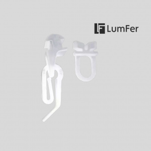 Крючок с бегунком LumFer 100 шт + 4 стопора, белый