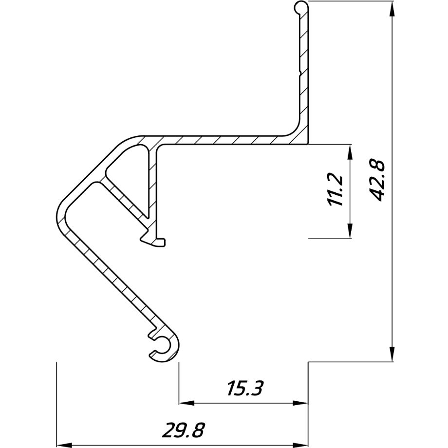 Профиль парящий FLEXY FLY 01, черный матовый, 2 м (2)