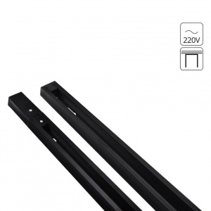 ARTE LAMP Шинопровод 2м A520206 черный (в комплект 1 коннектор, 1 заглушка)