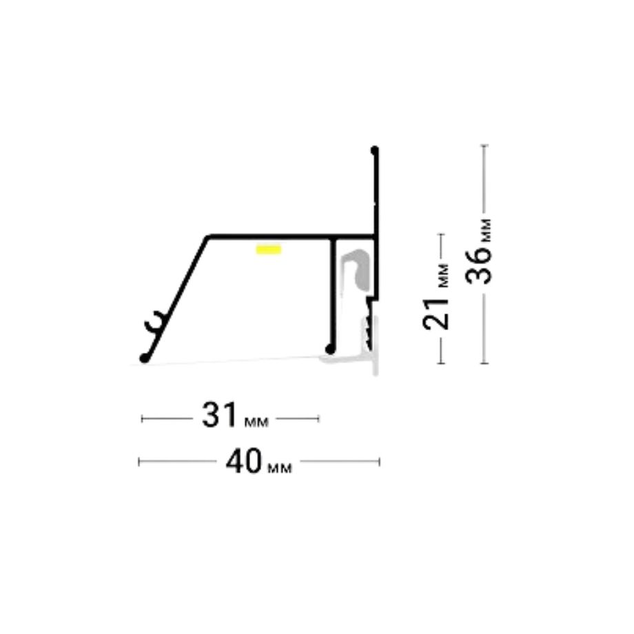 Профиль алюминиевый Flexy KONTUR 01 контурный, 2м (2)