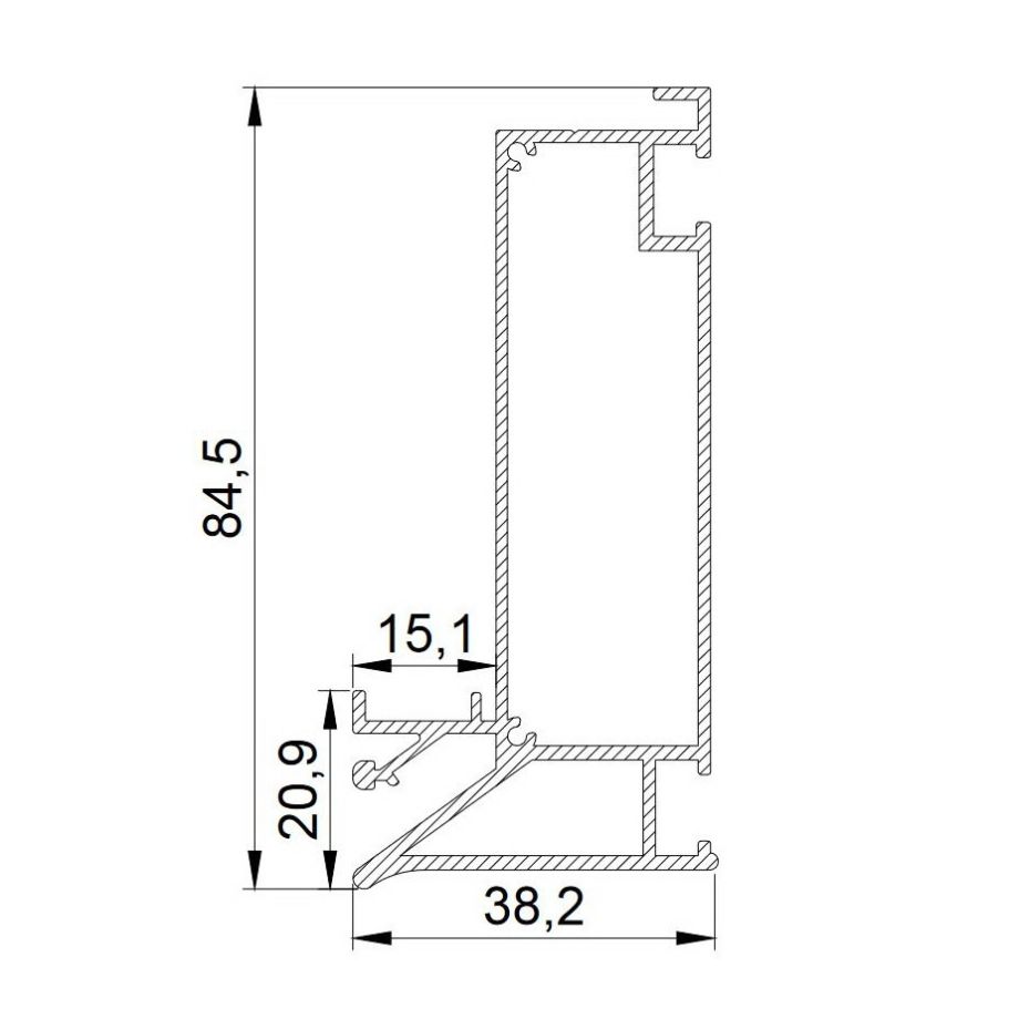 Профиль LumFer B01 Basis, белый (2м) (2)