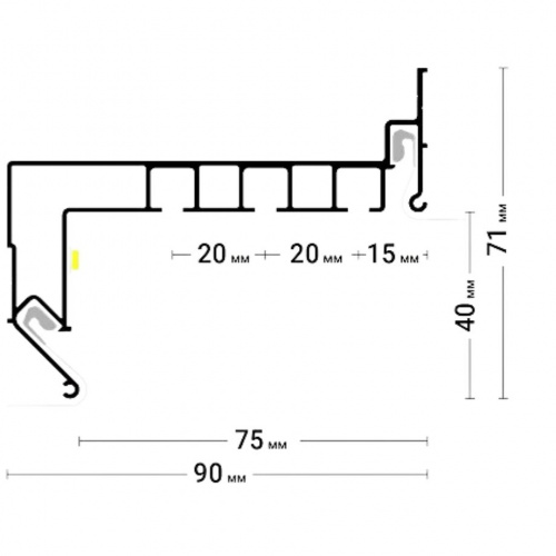 Профиль Flexy GARDINA3 04 гардина трехрядная, белая (3,2м) (2)