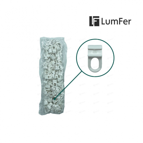 Крючок с бегунком LumFer 100 шт + 4 стопора, белый (3)